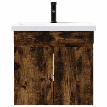 vidaXL Bathroom Vanity Unit with Tap Smoked Oak 61 x 40 x 74.5 cm