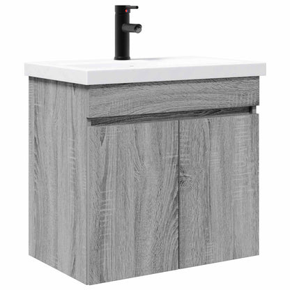 vidaXL Bathroom Vanity Unit with Tap Grey Sonoma 61 x 40 x 74.5 cm
