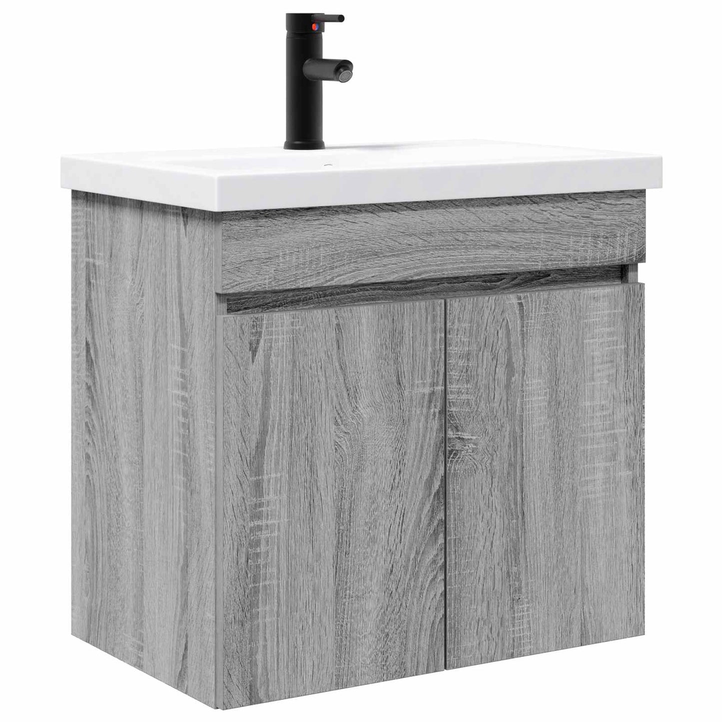 vidaXL Bathroom Vanity Unit with Tap Grey Sonoma 61 x 40 x 74.5 cm