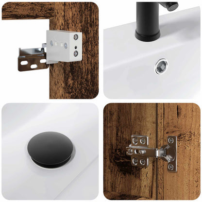 vidaXL Bathroom Vanity Unit with Tap Old Wood 61 x 40 x 74.5 cm