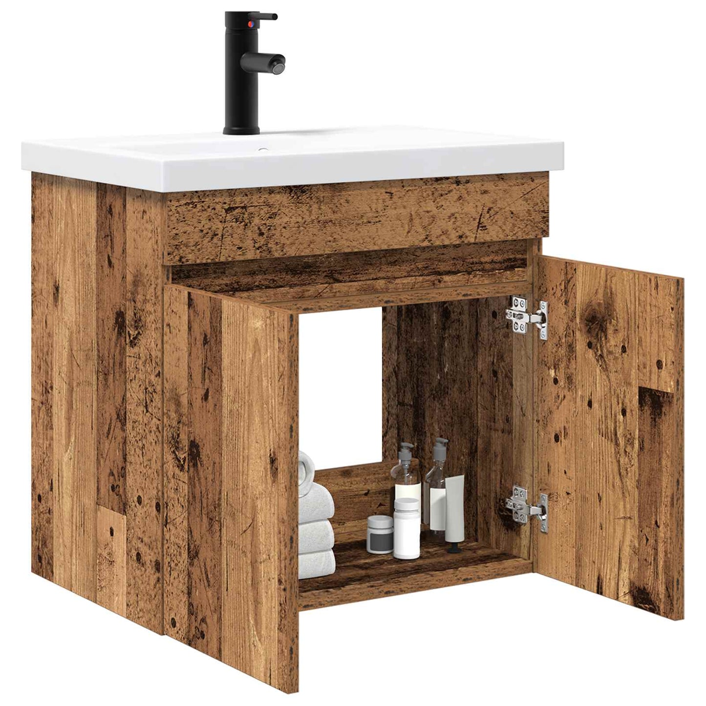 vidaXL Bathroom Vanity Unit with Tap Old Wood 61 x 40 x 74.5 cm