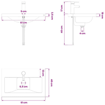 vidaXL Bathroom Vanity Unit with Tap Old Wood 61 x 40 x 74.5 cm