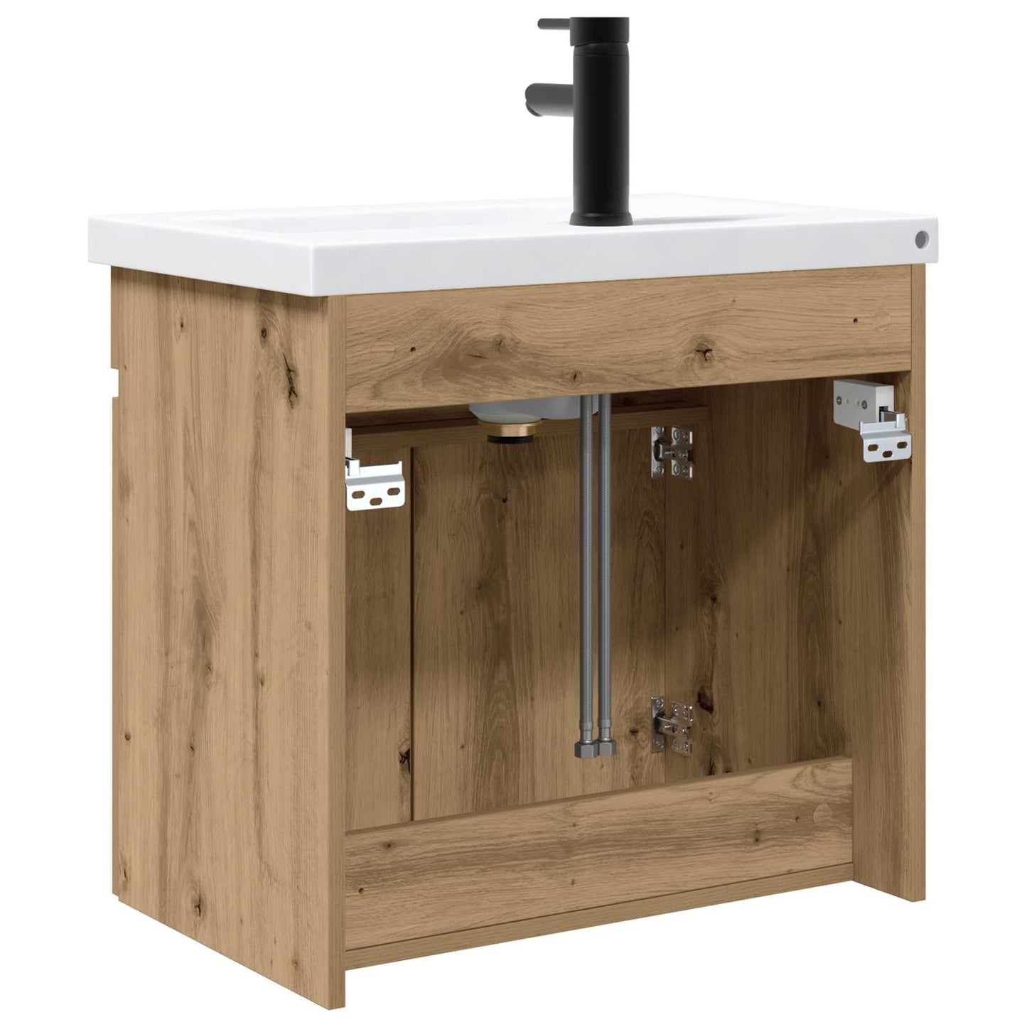 vidaXL Bathroom Vanity Unit with Tap Artisan Oak 61 x 40 x 74.5 cm