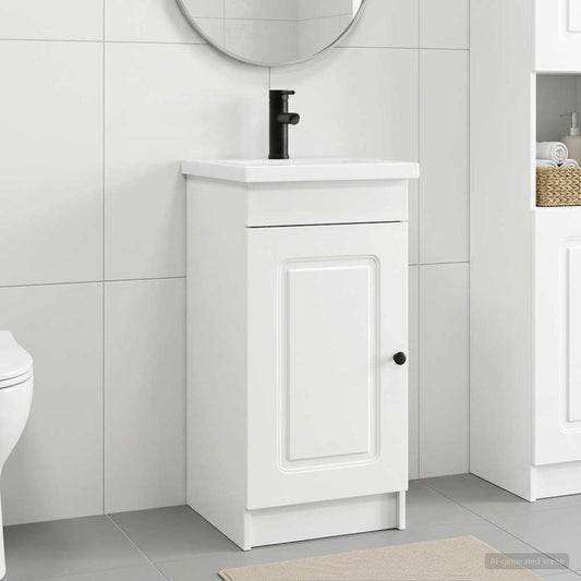 vidaXL Bathroom Vanity with Sink White 42 x 40 x 84.5 cm