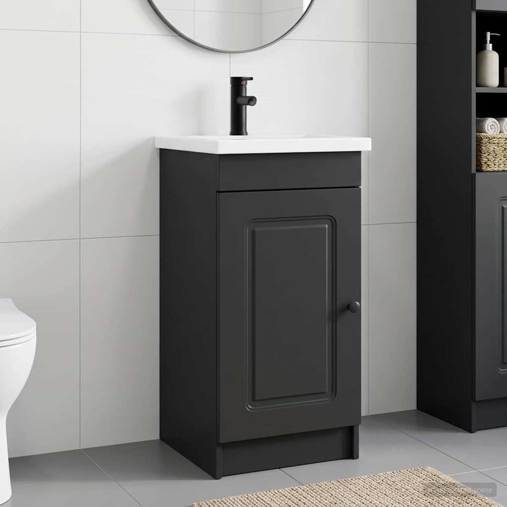 vidaXL Bathroom Vanity with Sink Black 42 x 40 x 84.5 cm