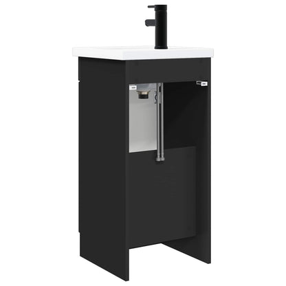 vidaXL Bathroom Vanity with Sink Black 42 x 40 x 84.5 cm