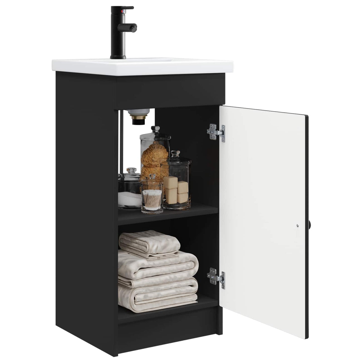 vidaXL Bathroom Vanity with Sink Black 42 x 40 x 84.5 cm