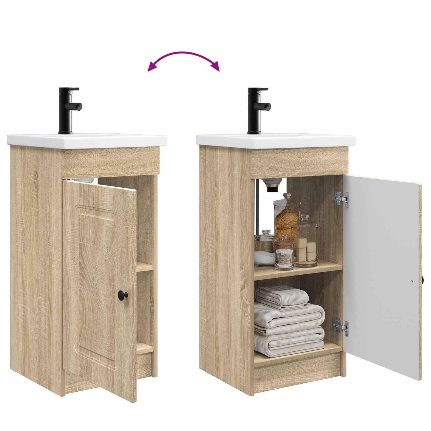 vidaXL Bathroom Vanity with Sink Sonoma Oak 42 x 40 x 84.5 cm
