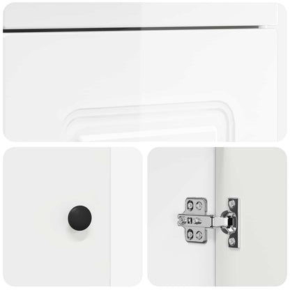 vidaXL Bathroom Vanity with Sink High Gloss White 42 x 40 x 84.5 cm