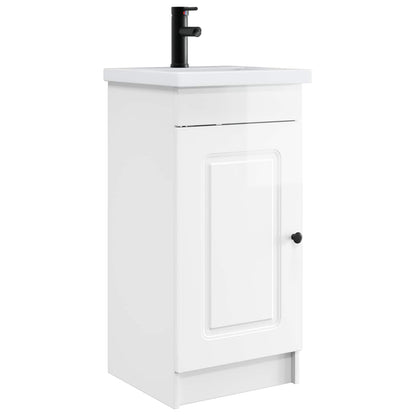 vidaXL Bathroom Vanity with Sink High Gloss White 42 x 40 x 84.5 cm