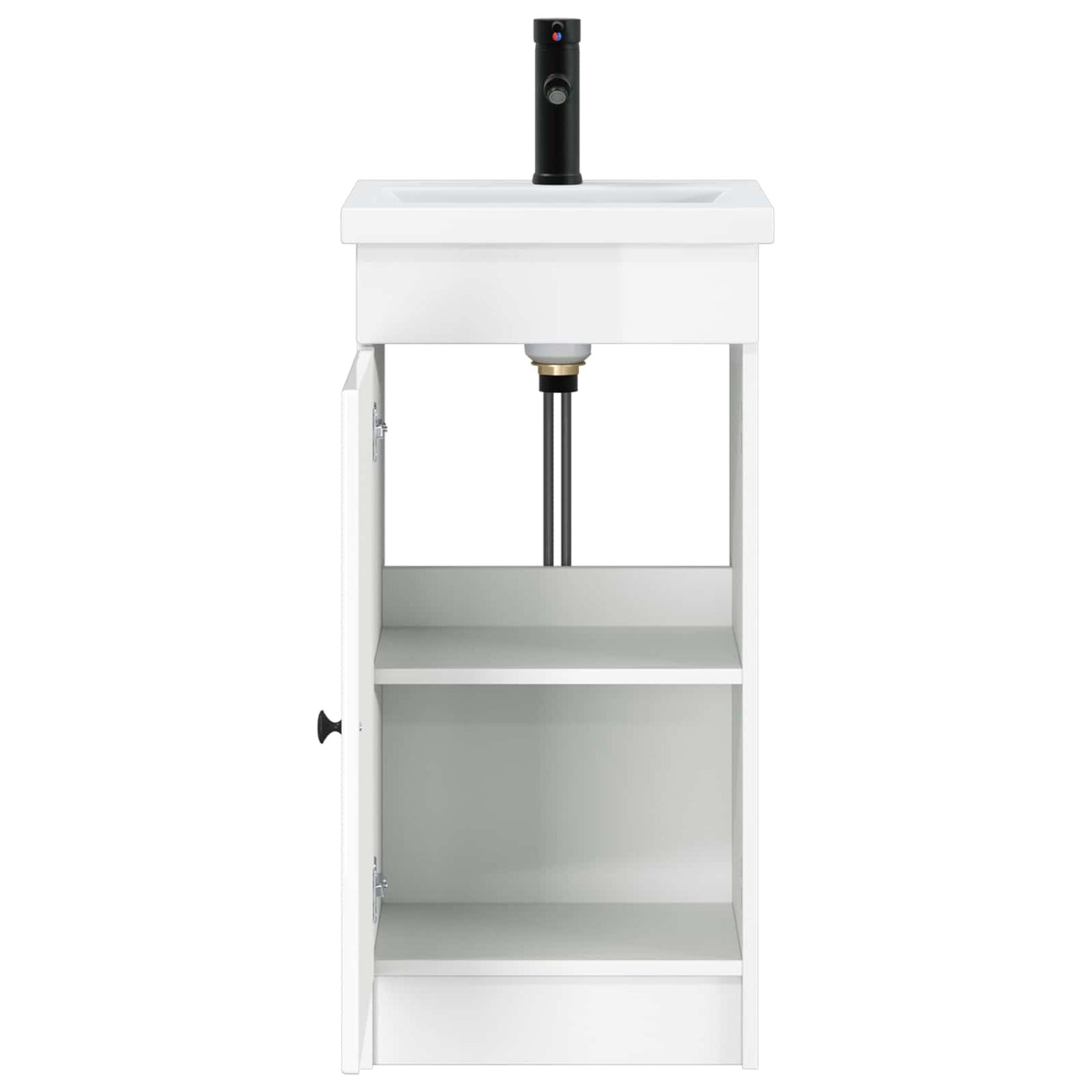 vidaXL Bathroom Vanity with Sink High Gloss White 42 x 40 x 84.5 cm