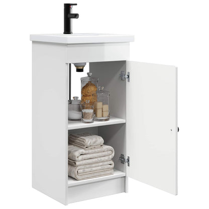 vidaXL Bathroom Vanity with Sink High Gloss White 42 x 40 x 84.5 cm