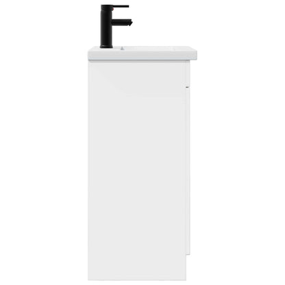 vidaXL Bathroom Vanity with Sink High Gloss White 42 x 40 x 84.5 cm