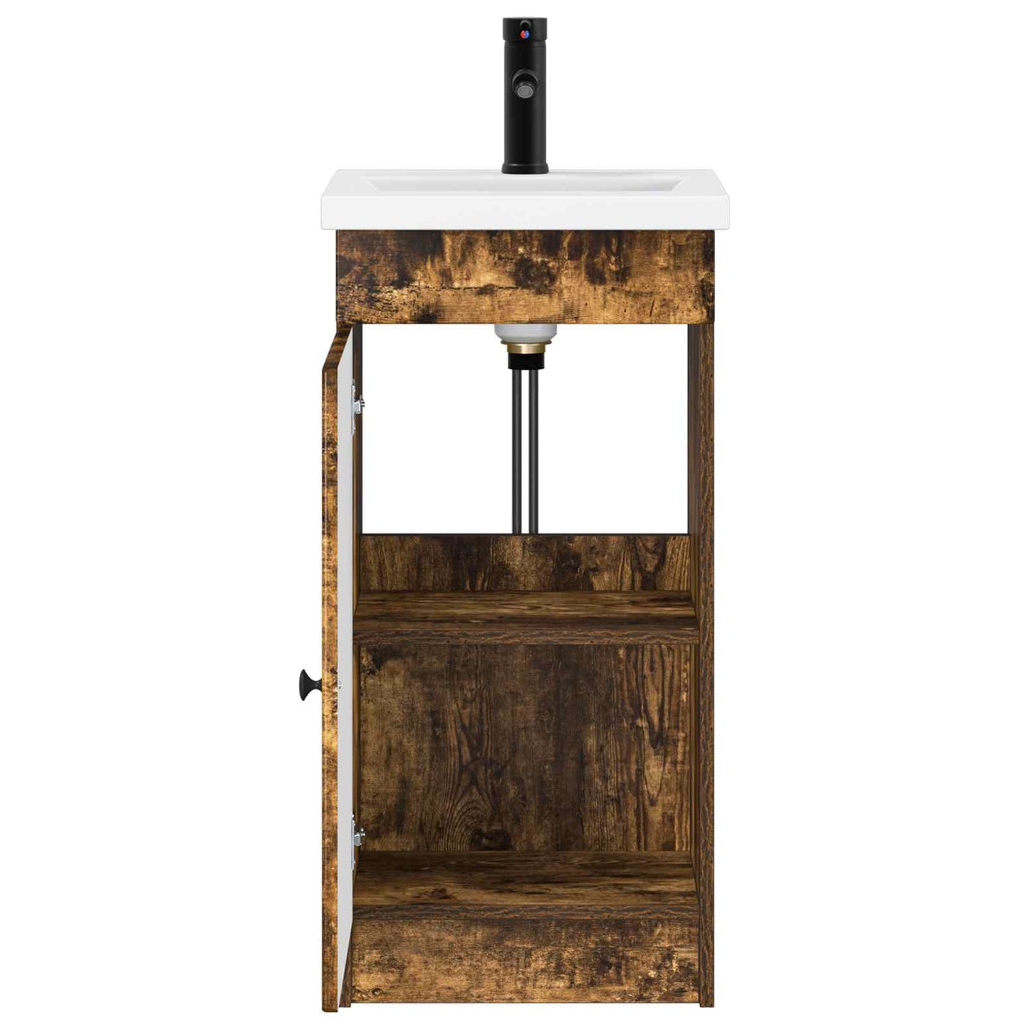 vidaXL Bathroom Vanity with Sink Smoked Oak 42 x 40 x 84.5 cm