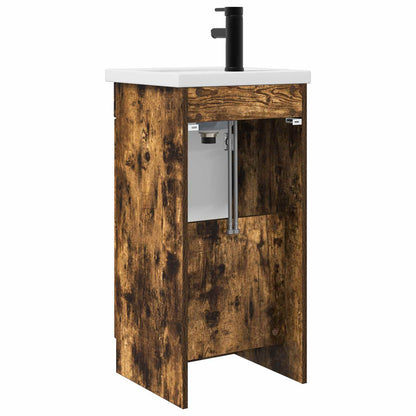 vidaXL Bathroom Vanity with Sink Smoked Oak 42 x 40 x 84.5 cm