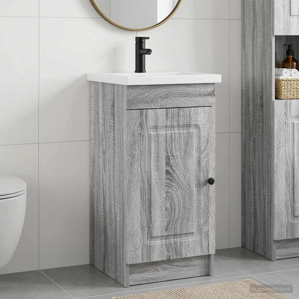 vidaXL Bathroom Vanity with Sink Grey Sonoma 42 x 40 x 84.5 cm