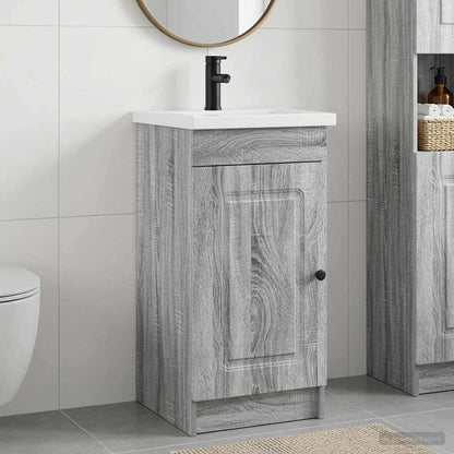 vidaXL Bathroom Vanity with Sink Grey Sonoma 42 x 40 x 84.5 cm