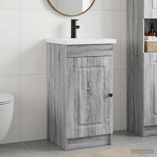 vidaXL Bathroom Vanity with Sink Grey Sonoma 42 x 40 x 84.5 cm