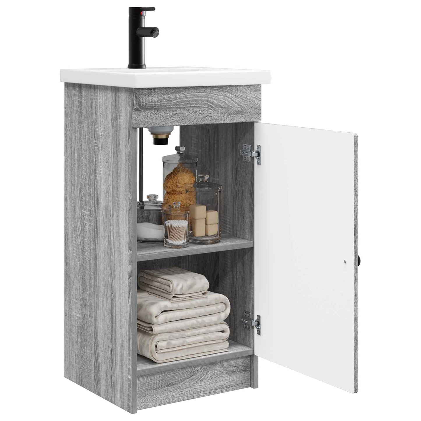 vidaXL Bathroom Vanity with Sink Grey Sonoma 42 x 40 x 84.5 cm