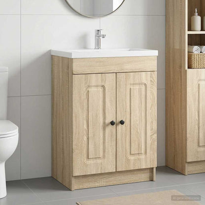 vidaXL Bathroom under Sink Cabinet Sonoma Oak 56 x 37.5 x 81 cm