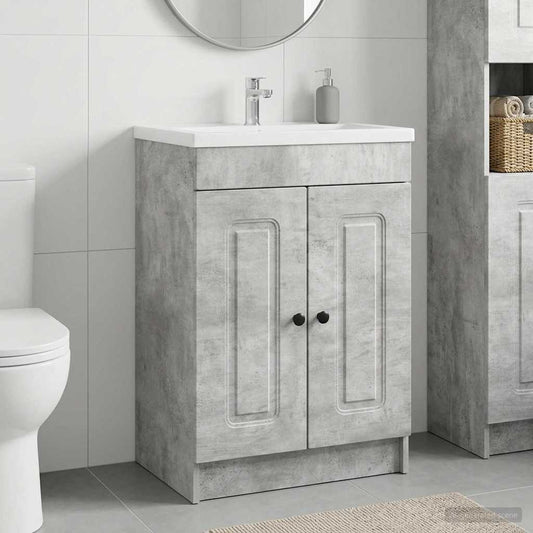 vidaXL Bathroom under Sink Cabinet Concrete Grey 56 x 37.5 x 81 cm