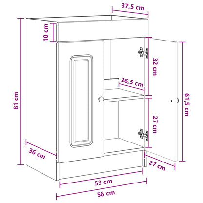 vidaXL Bathroom under Sink Cabinet High Gloss White 56 x 37.5 x 81 cm