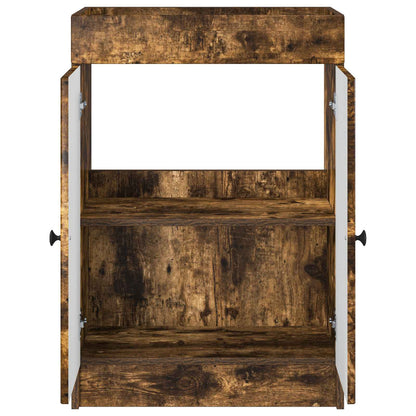 vidaXL Bathroom under Sink Cabinet Smoked Oak 56 x 37.5 x 81 cm