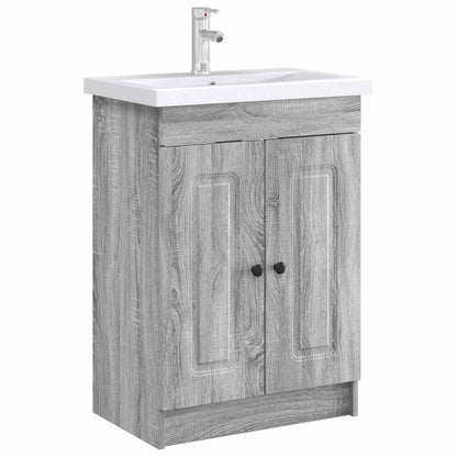 vidaXL Bathroom under Sink Cabinet Grey Sonoma 56 x 37.5 x 81 cm