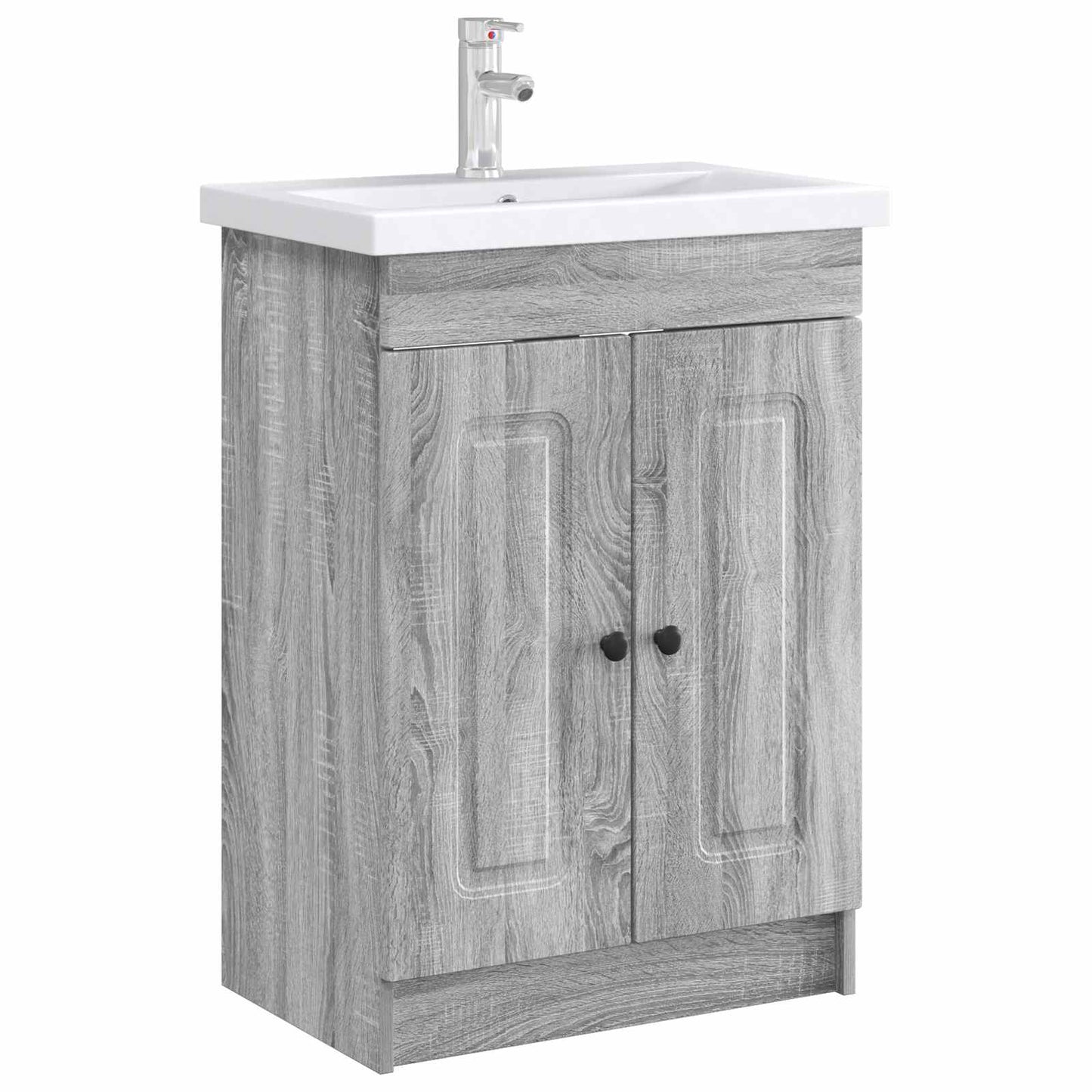 vidaXL Bathroom under Sink Cabinet Grey Sonoma 56 x 37.5 x 81 cm