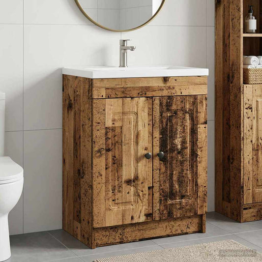 vidaXL Bathroom under Sink Cabinet Old Wood 56 x 37.5 x 81 cm