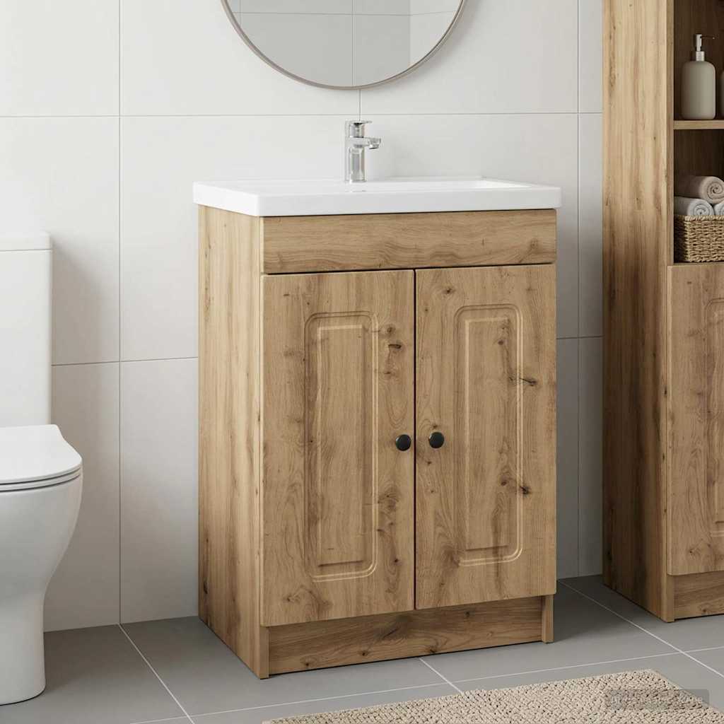 vidaXL Bathroom under Sink Cabinet Artisan Oak 56 x 37.5 x 81 cm