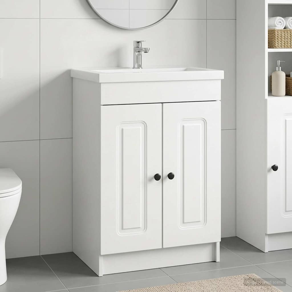 vidaXL Bathroom under Sink Cabinet White 78.5 x 37.5 x 81 cm