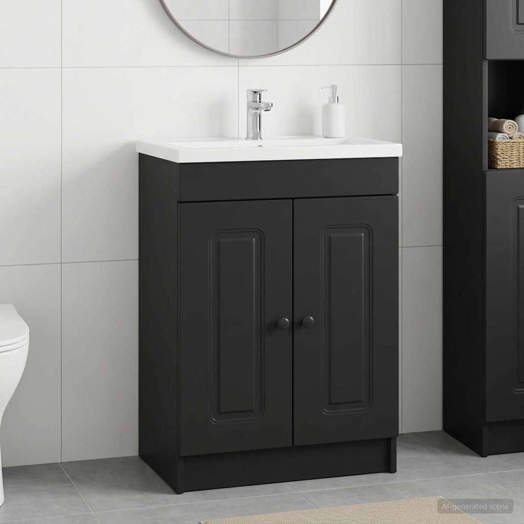 vidaXL Bathroom under Sink Cabinet Black 78.5 x 37.5 x 81 cm