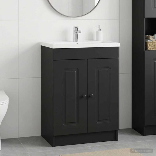 vidaXL Bathroom under Sink Cabinet Black 78.5 x 37.5 x 81 cm