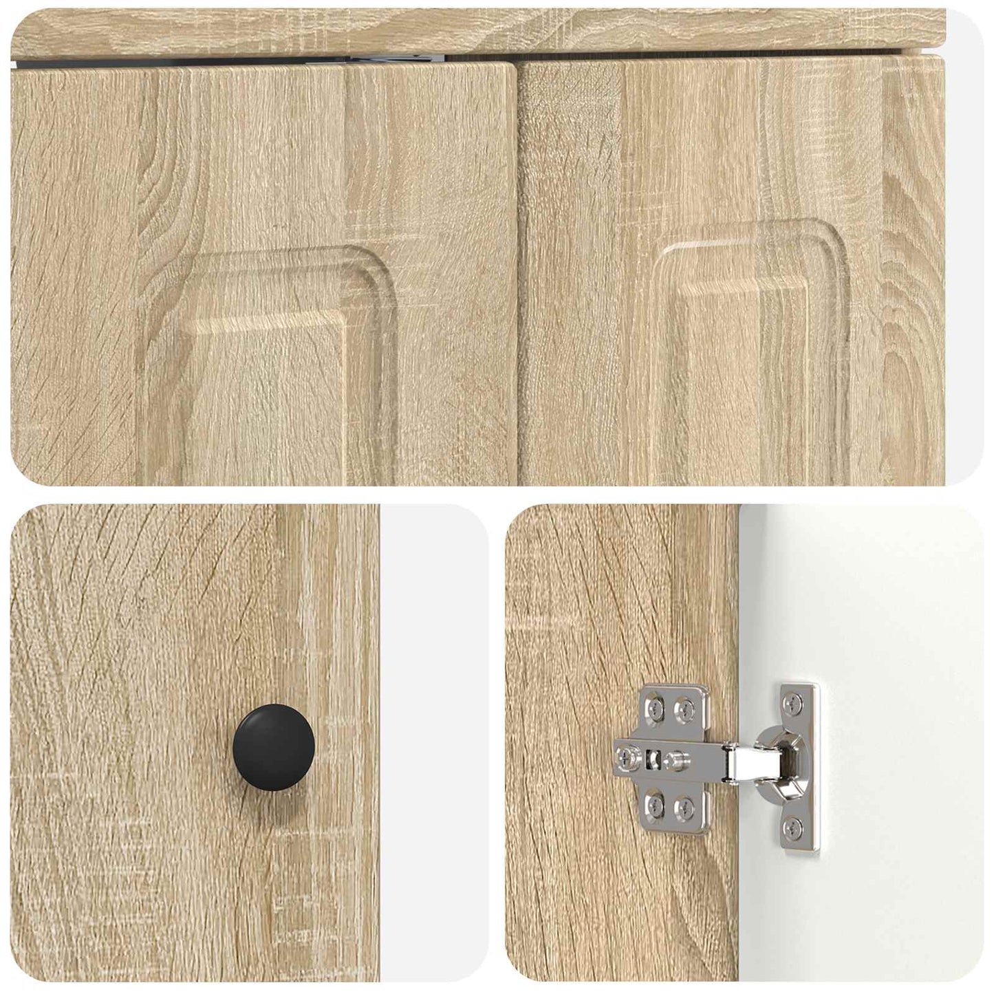 vidaXL Bathroom under Sink Cabinet Sonoma Oak 78.5 x 37.5 x 81 cm