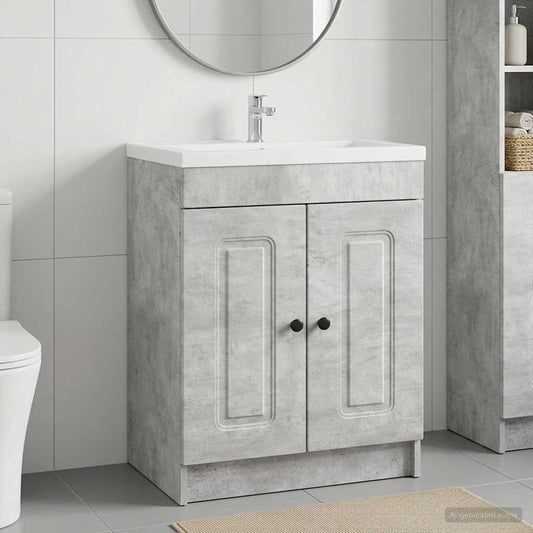 vidaXL Bathroom under Sink Cabinet Concrete Grey 78.5 x 37.5 x 81 cm