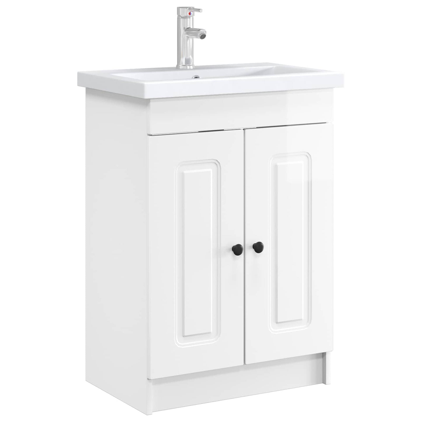 vidaXL Bathroom under Sink Cabinet High Gloss White