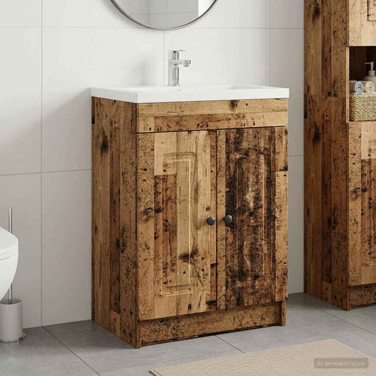 vidaXL Bathroom under Sink Cabinet Old Wood 78.5 x 37.5 x 81 cm