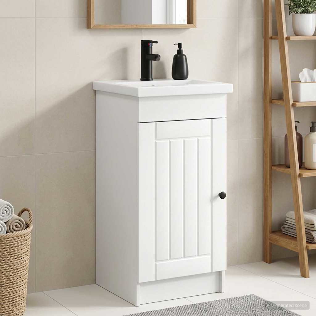 vidaXL Bathroom Vanity with Sink White 42 x 40 x 84.5 cm