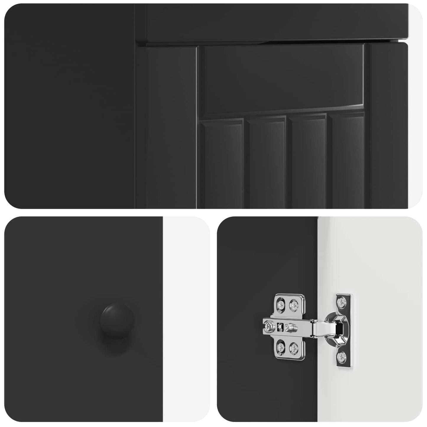 vidaXL Bathroom Vanity with Sink Black 42 x 40 x 84.5 cm