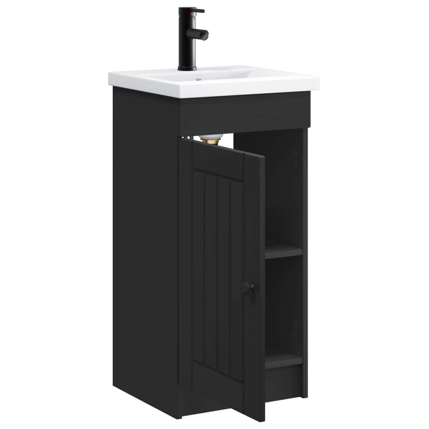 vidaXL Bathroom Vanity with Sink Black 42 x 40 x 84.5 cm