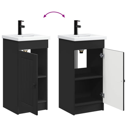 vidaXL Bathroom Vanity with Sink Black 42 x 40 x 84.5 cm