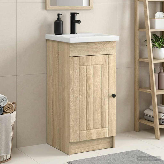 vidaXL Bathroom Vanity with Sink Sonoma Oak 42 x 40 x 84.5 cm