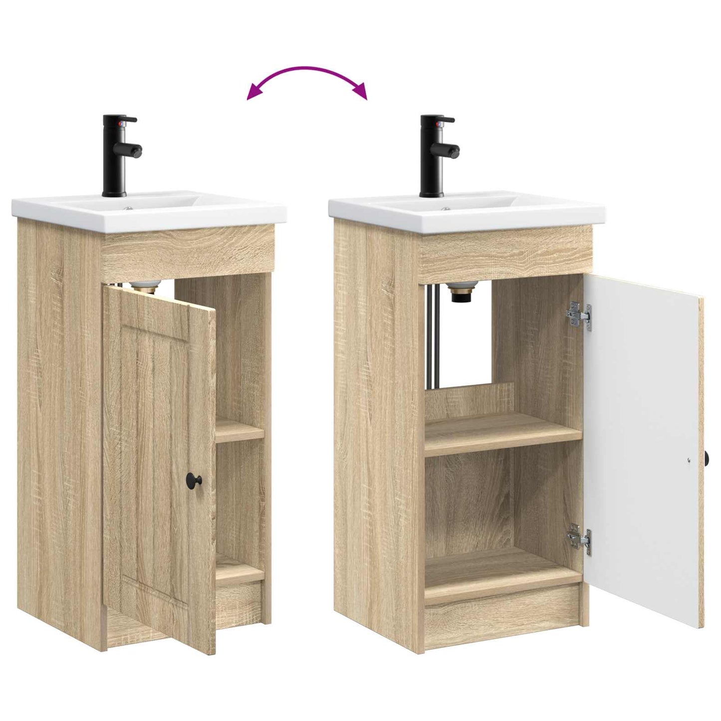 vidaXL Bathroom Vanity with Sink Sonoma Oak 42 x 40 x 84.5 cm