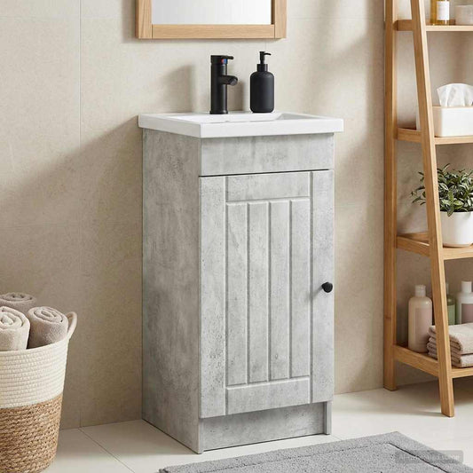 vidaXL Bathroom Vanity with Sink Concrete Grey 42 x 40 x 84.5 cm