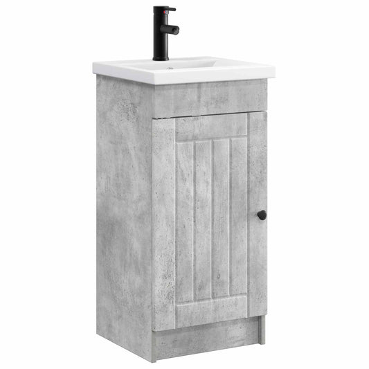 vidaXL Bathroom Vanity with Sink Concrete Grey 42 x 40 x 84.5 cm