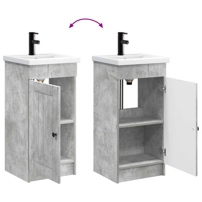 vidaXL Bathroom Vanity with Sink Concrete Grey 42 x 40 x 84.5 cm