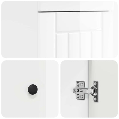 vidaXL Bathroom Vanity with Sink High Gloss White 42 x 40 x 84.5 cm
