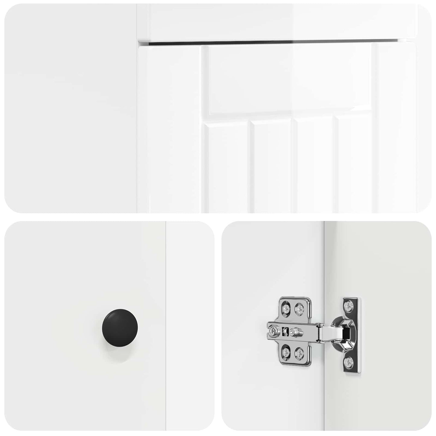 vidaXL Bathroom Vanity with Sink High Gloss White 42 x 40 x 84.5 cm