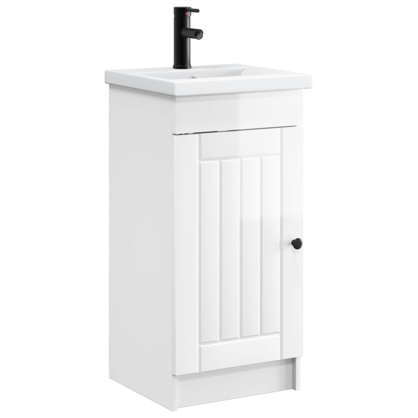 vidaXL Bathroom Vanity with Sink High Gloss White 42 x 40 x 84.5 cm